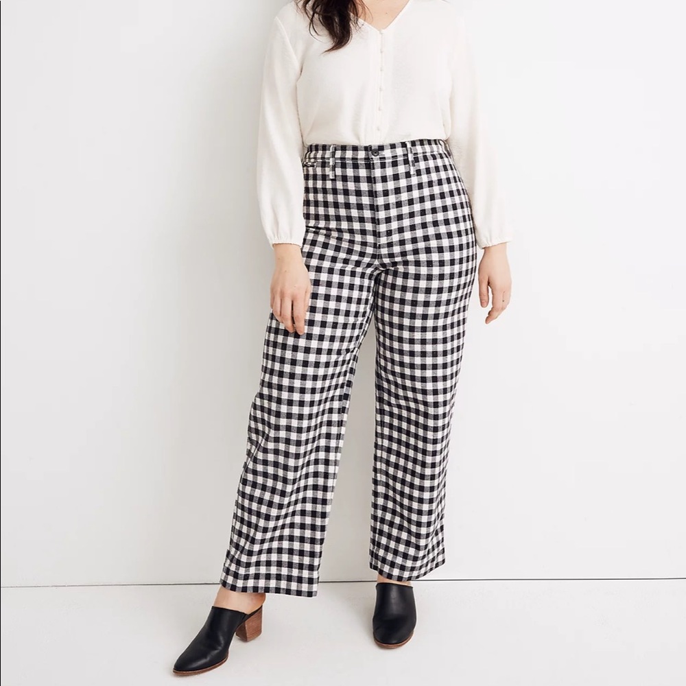Wide Leg, Madewell Pants in Black and White Check